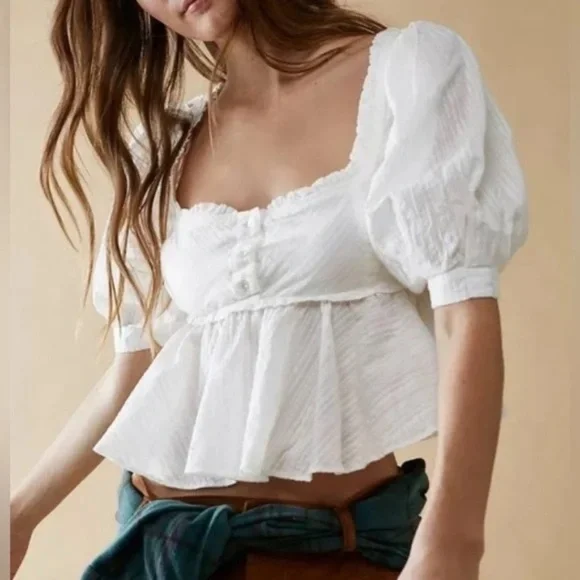 FREE PEOPLE | Leave It To Me Top in Ivory white size XS - Picture 6 of 6